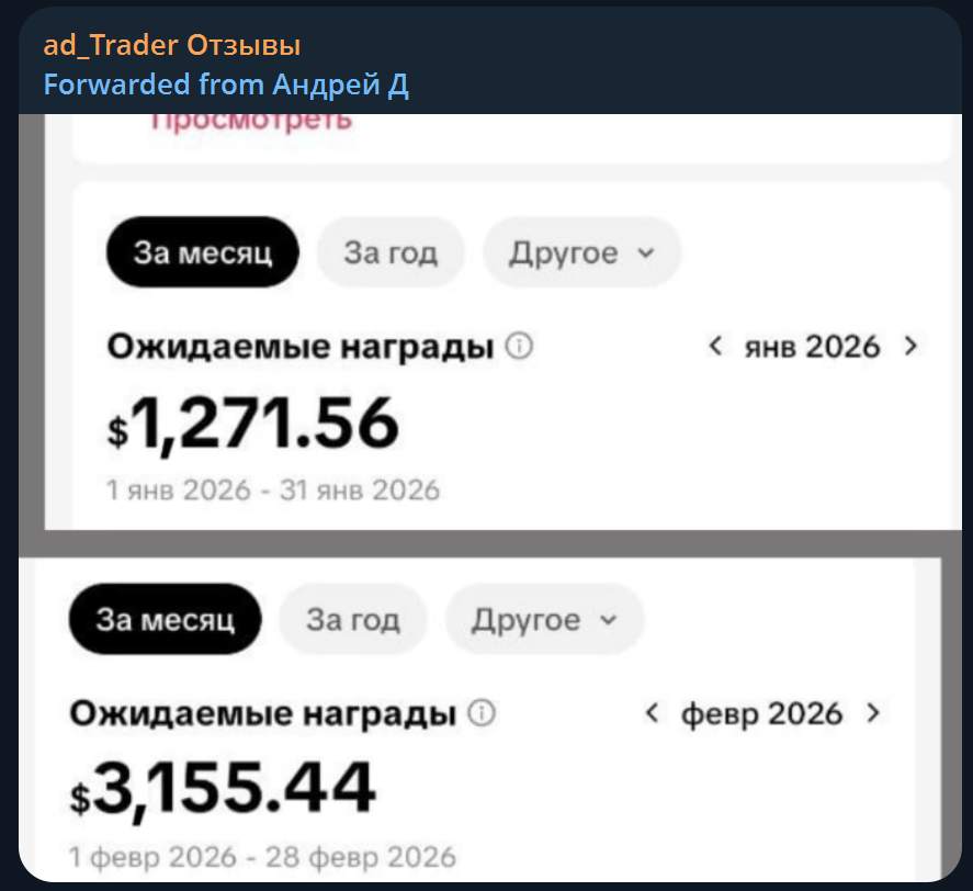 Кейс: выплаты — 1200$ и 3100$ по месяцам